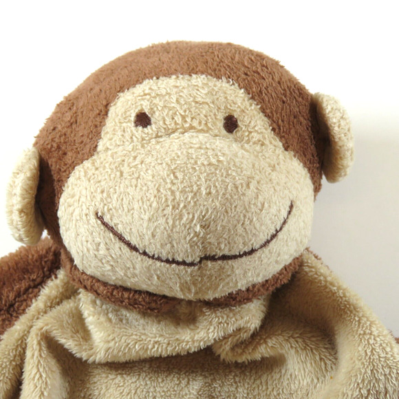 Angel Dear Monkey Security Blanket Baby Lovey Brown Plush Knotted Corners - Picture 2 of 6